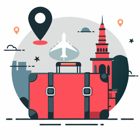 Illustrative Guide to Choosing the Perfect Travel Destinationのイラスト素材