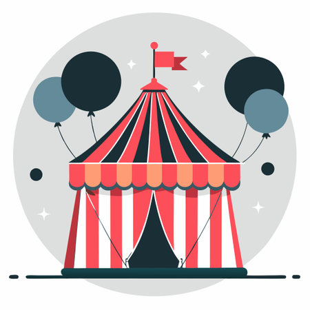 Creative Circus Concept Illustration with a Unique and Colorful Designのイラスト素材