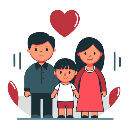 Concept Illustration of the Loving Embrace of Child Adoptionのイラスト素材