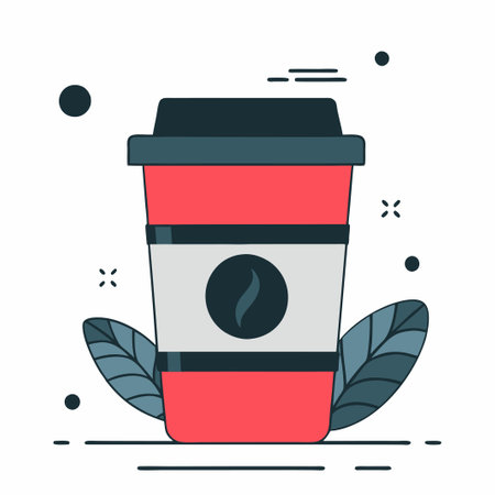 Creative Illustration of a Coffee Cup with Modern Concept Designのイラスト素材