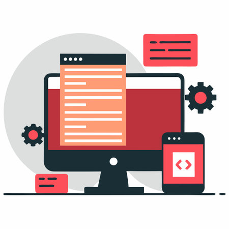 Coding and Technology Concept Illustrationのイラスト素材