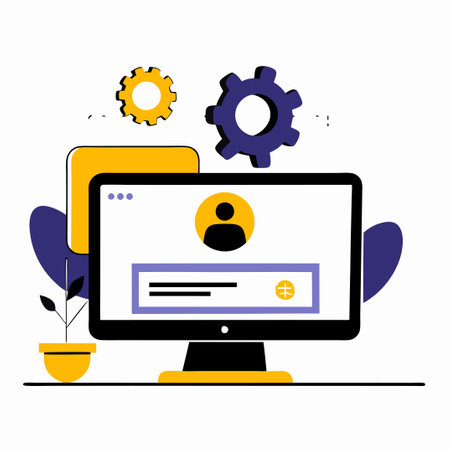 Illustrative Depiction of Computer Login Processのイラスト素材