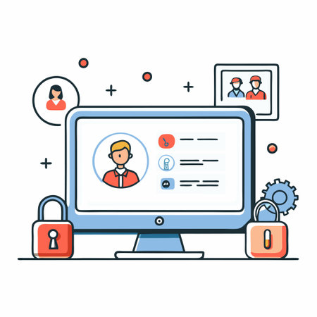 Illustration Depicting the Concept of Computer Login for Secure Accessのイラスト素材