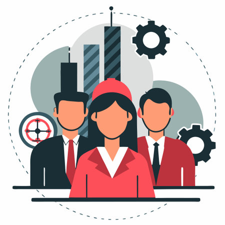 Illustrative Portrayal of a Company's Core Conceptのイラスト素材