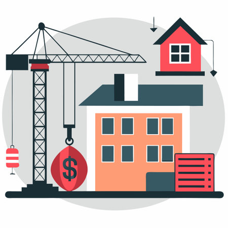 Conceptual Illustration Depicting Key Factors of Construction Costsのイラスト素材