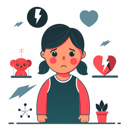 Visual Representation of Childhood Trauma and Its Impactのイラスト素材