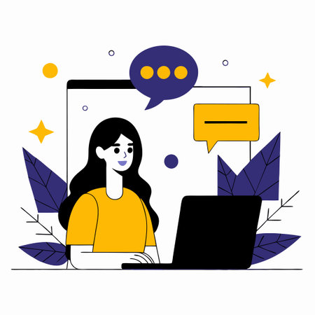 Innovative Chat Concept Illustration with Contemporary Designのイラスト素材