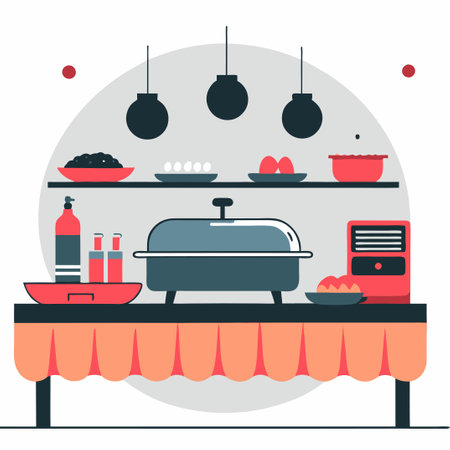A Lavish Buffet Spread with an Array of Delectable Culinary Delightsのイラスト素材
