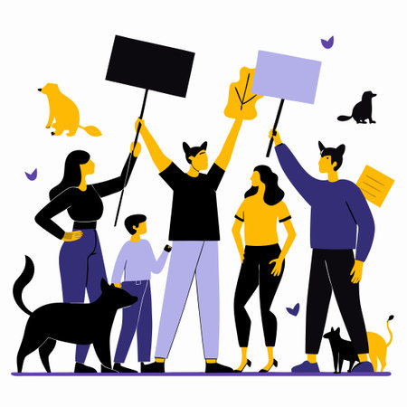 Animal Rights Protesters Rally for Sentient Beings' Freedomのイラスト素材
