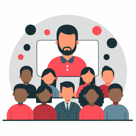 Concept Illustration Depicting an Audience's Composition and Diversityのイラスト素材