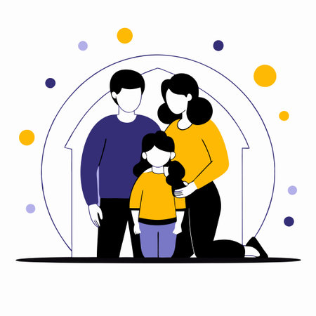 Family Protection: Concept Illustration of Guardianship and Safetyのイラスト素材