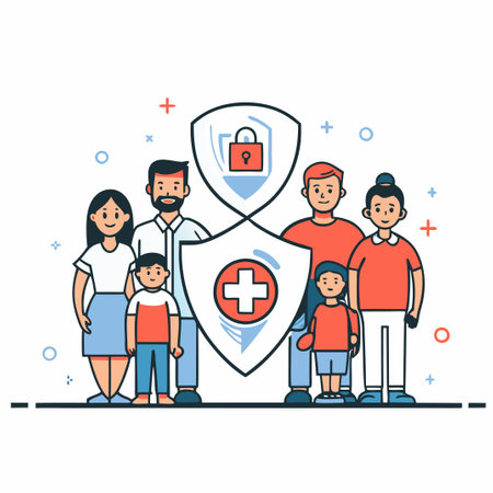 Illustrated Concept of Comprehensive Family Protection: A Safe and Secure Environmentのイラスト素材