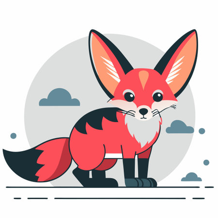 Fennec Fox Concept Illustration Embracing Nocturnal Adventureのイラスト素材
