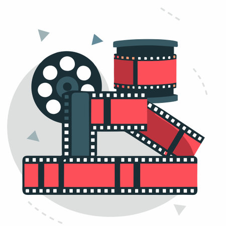 Conceptual Illustration of Film Rolls in a Creative and Artistic Styleのイラスト素材