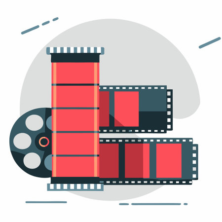 Film Rolls Depicting the Concept of Capturing Memories and Timeのイラスト素材