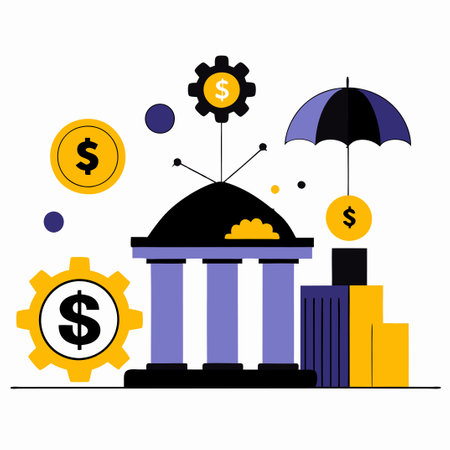 Modern Finance Concepts and Innovations Represented as Line Drawingsのイラスト素材