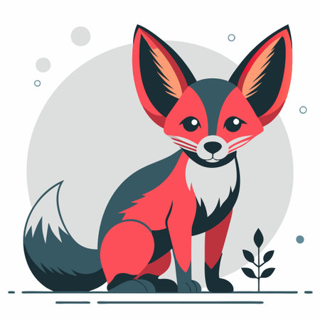 Concept Illustration of a Fox with Bat-Like Wingsのイラスト素材