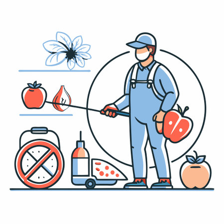 Conceptual Illustration of Fresh and Pesticide-Free Food Freedomのイラスト素材