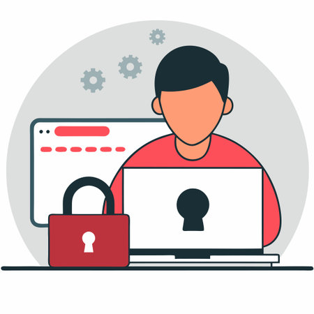 Visual Metaphor of Lost Password Recovery Processのイラスト素材