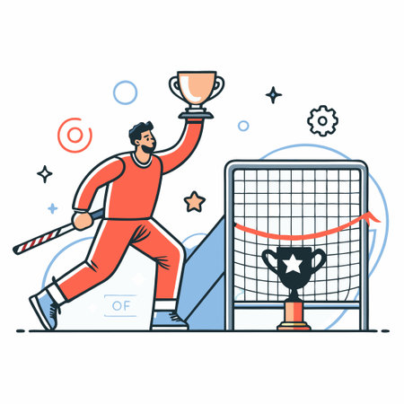 Achieving Goals - Conceptual Illustration of Goal Setting and Accomplishmentのイラスト素材