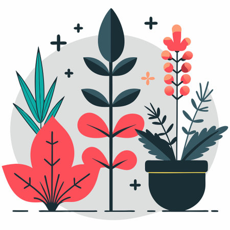 Illustrated Concept of a Variety of Aromatic Herbs and Their Medicinal Propertiesのイラスト素材