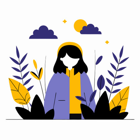 Concealed Individual: Concept Illustration of an Unexposed Presenceのイラスト素材