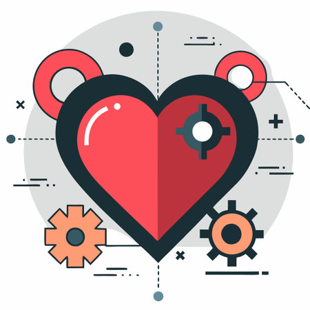 Illustrated Concept of Heart's Structure, Function, and Healthのイラスト素材