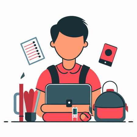 Illustrated Concept of Homework Assignments and Educational Resourcesのイラスト素材