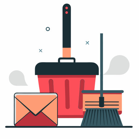 Concept Illustration of Inbox Cleanup and Email Organization Managementのイラスト素材