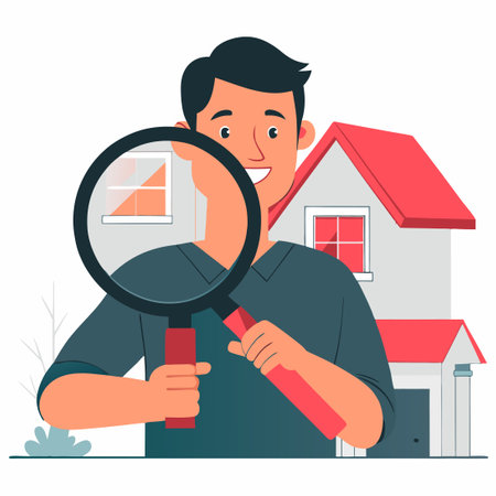 House Hunting Concept Illustration: Search, Compare, and Make an Informed Decisionのイラスト素材