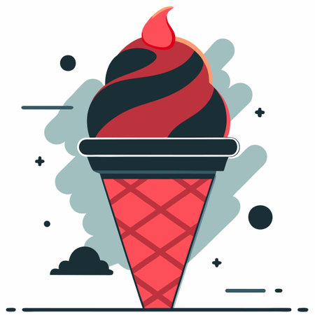Enchanting Ice Cream Cone Design Concept in Digital Illustrationのイラスト素材