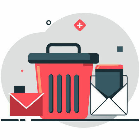 Conceptual Illustration of Inbox Cleanup and Organization Strategiesのイラスト素材