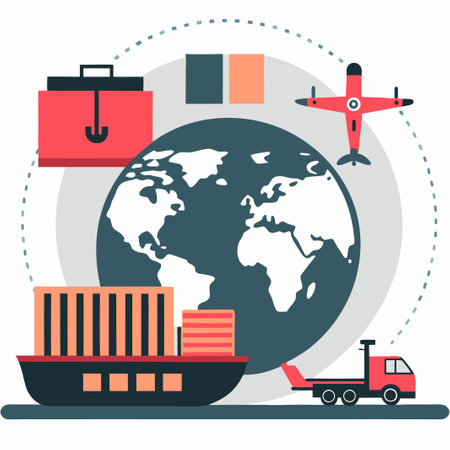 Visualizing International Trade: A Comprehensive Illustrative Guideのイラスト素材