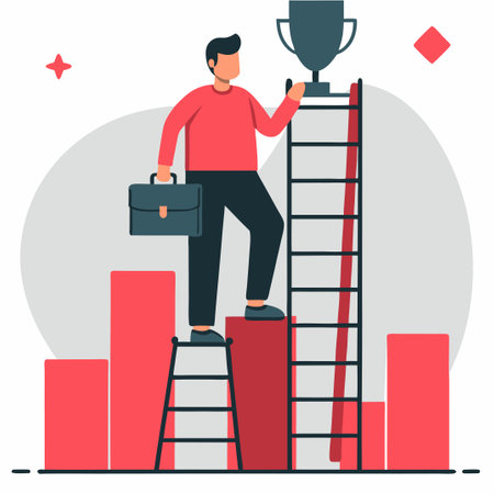 Concept Illustration Showcasing the Process of Job Promotion and Career Advancementのイラスト素材