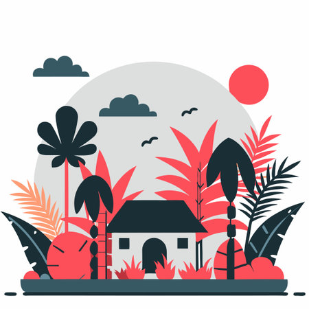 Explorations into the Verdant Embrace: An Illustration of Jungle Enchantmentsのイラスト素材