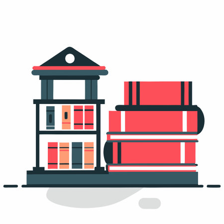 Conceptual Illustration Depicting the Interconnected Nature of Modern Library Servicesのイラスト素材