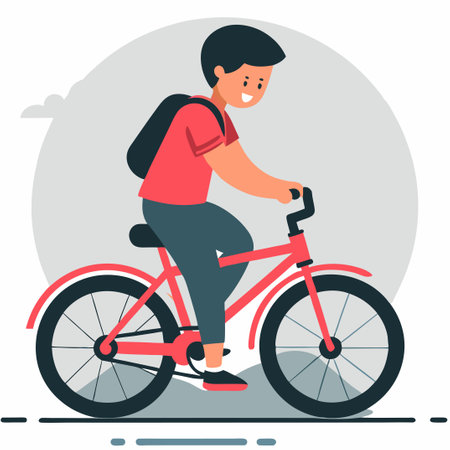 ** Child's Journey to Two-Wheeled Freedom: Learning to Ride a Bike**のイラスト素材