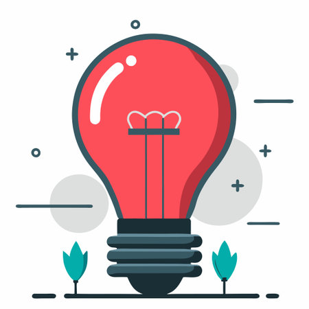 Conceptual Illustration Depicting a Bright Idea Leading to a Solutionのイラスト素材