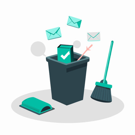 Innovative Concept for Efficient Inbox Cleanup: Declutter and Organize Your Emailsのイラスト素材