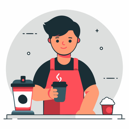 Person Enjoying a Fresh Coffee and Newspaper while Relaxing in a Cozy Chairのイラスト素材