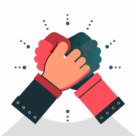 Concept of Unity and Collaboration through Clasped Handsのイラスト素材