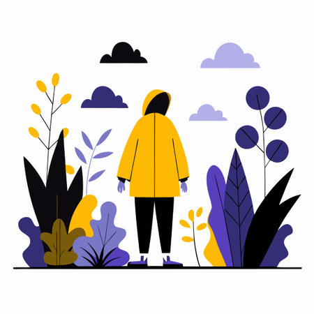 Mysterious Figure Concealed in Abstract Paintingのイラスト素材