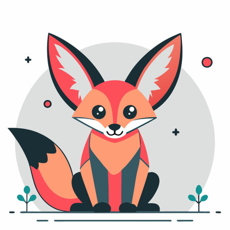 Intriguing Concept Illustration of a Fennec Fox with Unique Featuresのイラスト素材