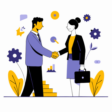 Professional Handshake Depicting Business Partnership and Collaborationのイラスト素材