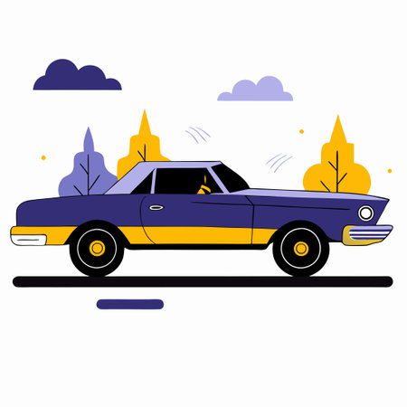 Conceptual Illustration of a Lowrider Car Embodies Freedom and Styleのイラスト素材