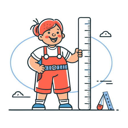 Visualizing Child Development Through Measurement Illustrationのイラスト素材