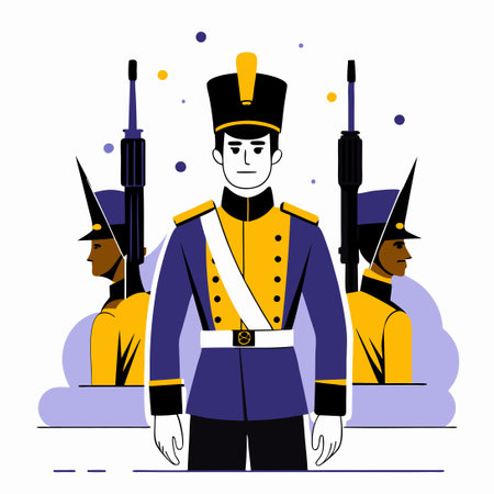 Soldier of the Royal Palace. Vector illustration in flat style.のイラスト素材