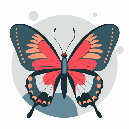 Graceful Swallowtail Butterfly in Intricate Digital Illustrationのイラスト素材