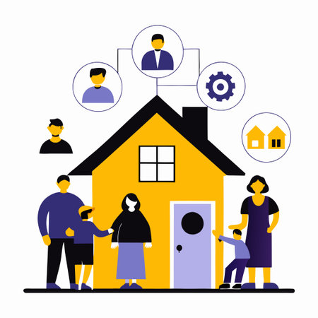 Multigenerational Family Home Concept: A Harmonious Coexistenceのイラスト素材