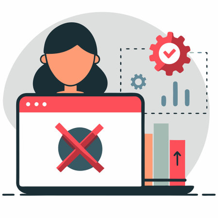 No Data Concept Illustration with Error Sign and Bar Graphのイラスト素材